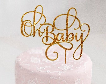 Oh Baby Cake Topper Baby Shower Cake Topper Cake Toppers Embarazo Revelar Glitter Oh Baby Cake Topper
