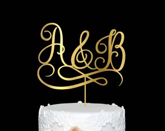 Initials Personalized Cake Topper Monogram Cake Topper Customized Wedding Cake Topper Personalized Wedding Cake Topper Rose Gold Wedding