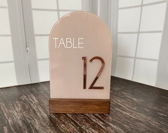 Acrylic Modern Wedding Table Numbers Arch Table Parties Decor Gold Mirror Luxury Decorations 3D Arched Elegant Sign For Wedding