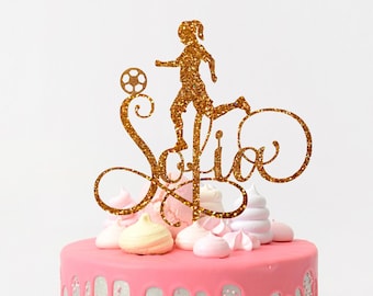 Footballer Cake Topper Custom Name Cake Topper Birthday Cake Topper  Sports Birthday Soccer Party Footballer Birthday Cake Topper