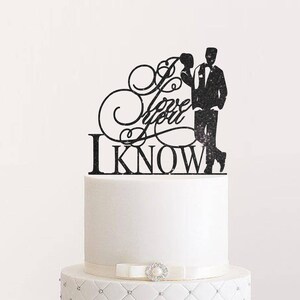 Wedding Cake Topper I love you I know Cake Topper Custom Cake Topper Han and Leia Cake Topper Rose Gold