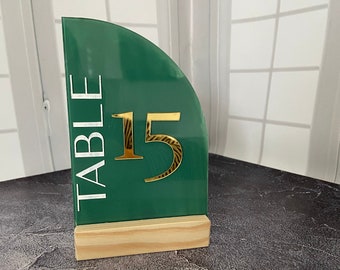 Modern Wedding Table Numbers Acrylic Parties Arch Table Decor Gold Mirror Luxury Decorations 3D Arched Elegant Sign For Wedding