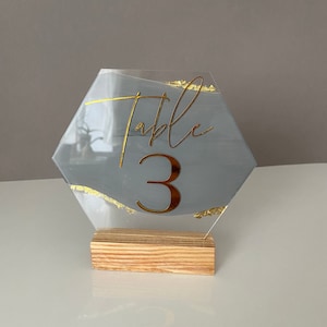 Geometric Clear Table Numbers Acrylic Wedding Table Numbers Painted Back Brush Signs Glass Modern Painted Back Perspex Sign with Stands