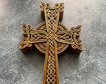 Khachkar Cross Handcrafted Armenian Cross with Intricate Carvings Wall Carved Wood Cross Religious Home Decor Home Blessing Heritage Symbol