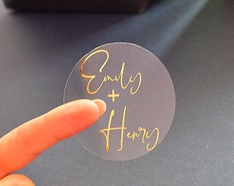 Custom Foil Stickers: Round Wedding Favor, Personalized Product Labels