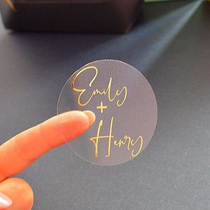 Personalisierte Foliensticker für Hochzeitseinladungen Runde personalisierte Goldfolienaufkleber Hochzeitsbegünstigung Custom Branding Sticker Produktetiketten
