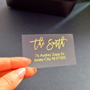 Etichette di indirizzo di ritorno per matrimonio reale foiled Clear Address adesivi rettangolari trasparenti buste restituiscono adesivi postali