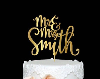Personalized Wedding Cake Topper Custom Mr and Mrs Cake Topper Wedding Cake Topper  Last Name Wedding Cake topper Rustic Cake Topper