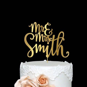 Gepersonaliseerde bruidstaart Topper Custom Mr en Mrs Cake Topper Wedding Cake Topper Achternaam Wedding Cake topper Rustieke Cake Topper