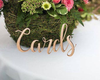 Cards Sign Cards Wedding Decor Cards Wedding Sign Cards Box Sign Wooden Cards Rustic Wedding Laser Cut Cards Sign