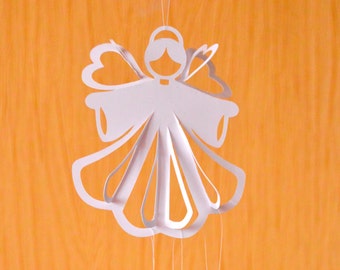 White Paper Angel Christmas Ornament Holiday Ornament Happy New Year Christmas Decoration Holiday Decor Xmas Craft Decor
