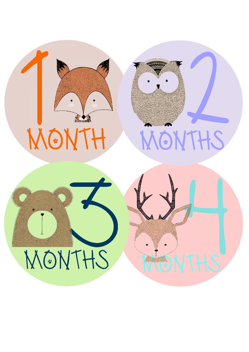 Baby Month Stickers Monthly Baby Stickers Baby Monthly Etsy