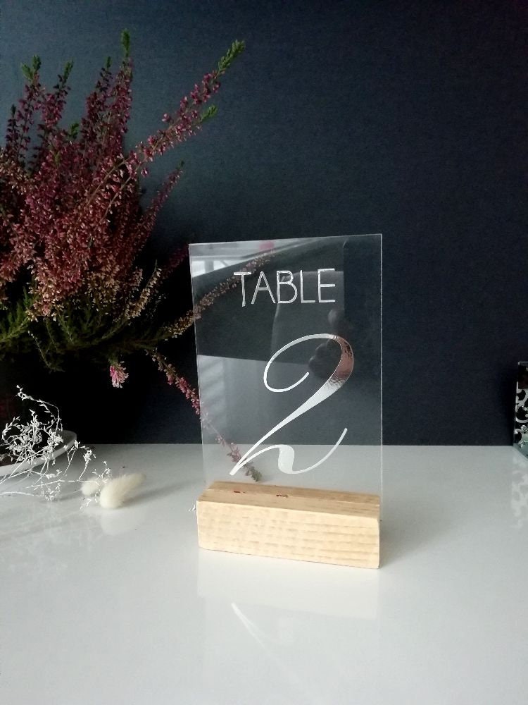 Acrylic Clear Table Numbers Wedding Decor Perspex Modern Etsy