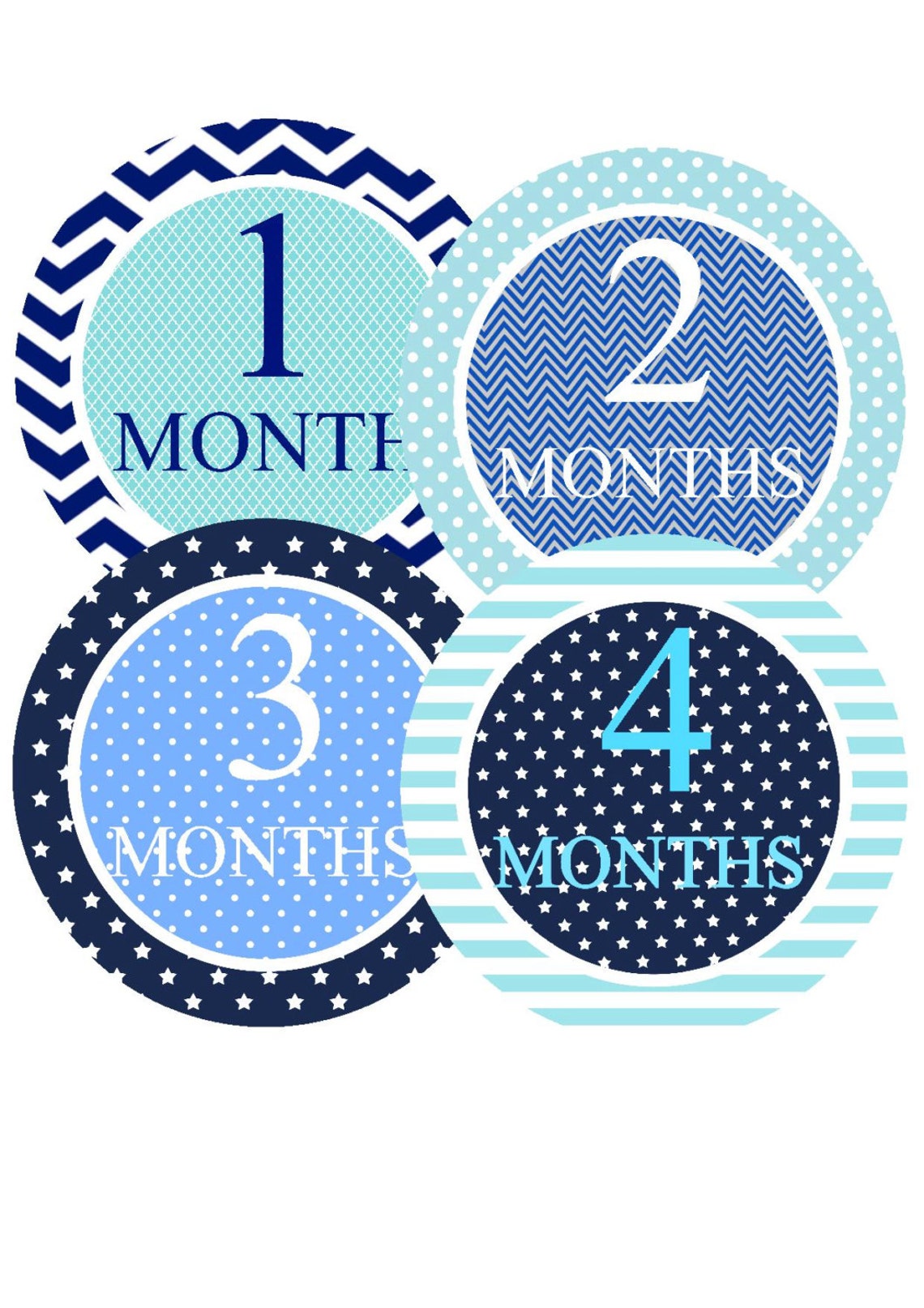 Month Sticker Boy Baby Month Stickers Bodysuit Monthly Etsy