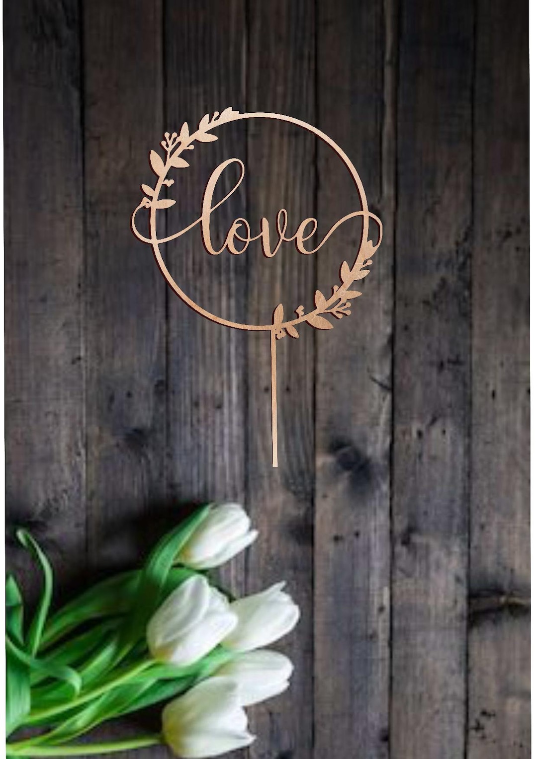 Love Cake Topper Engagement Cake Topper Rustic Wedding Cake Topper Bridal Shower Valentines Day