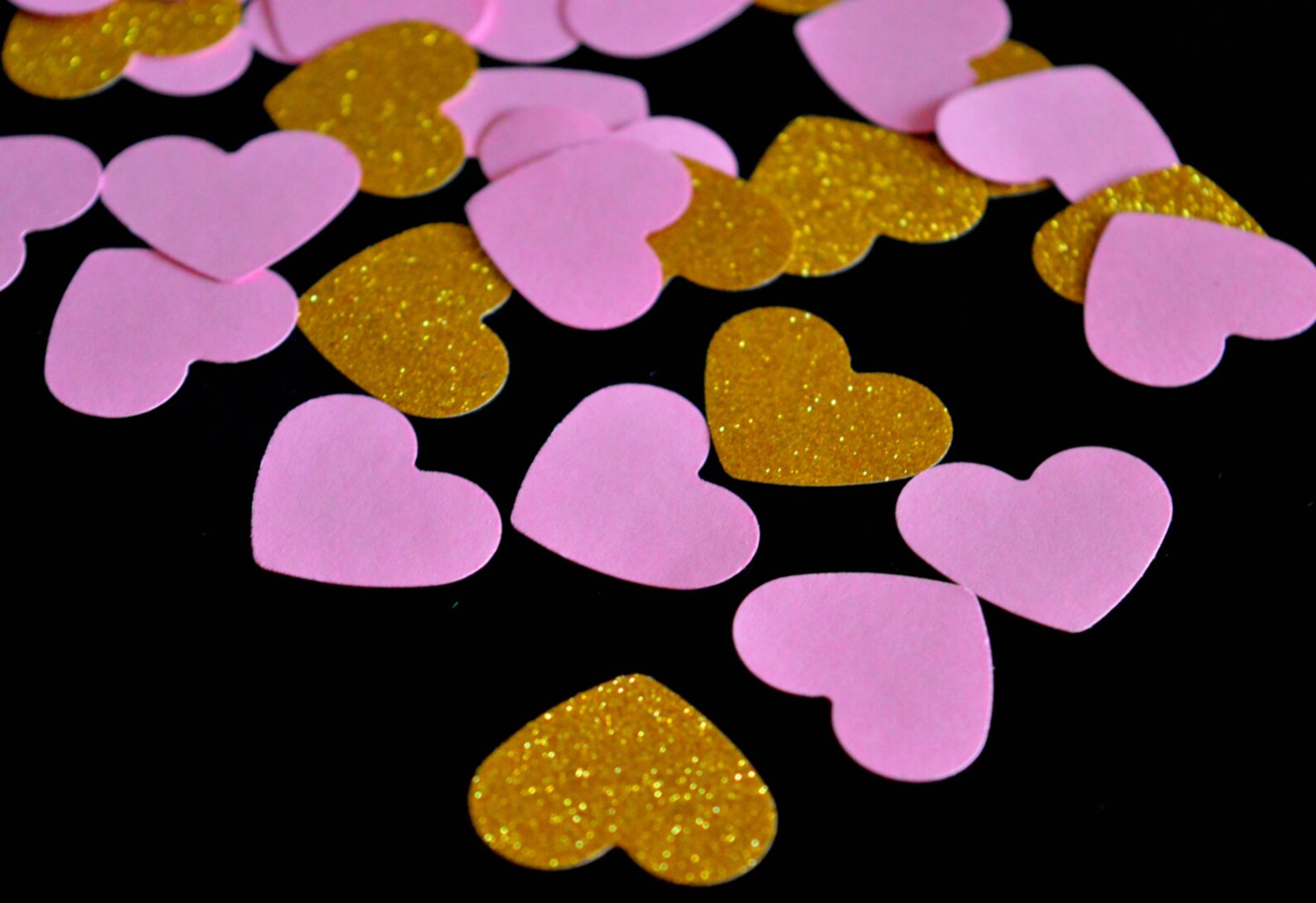 Pink and Gold Heart Confetti Wedding Confetti First Birthday Etsy