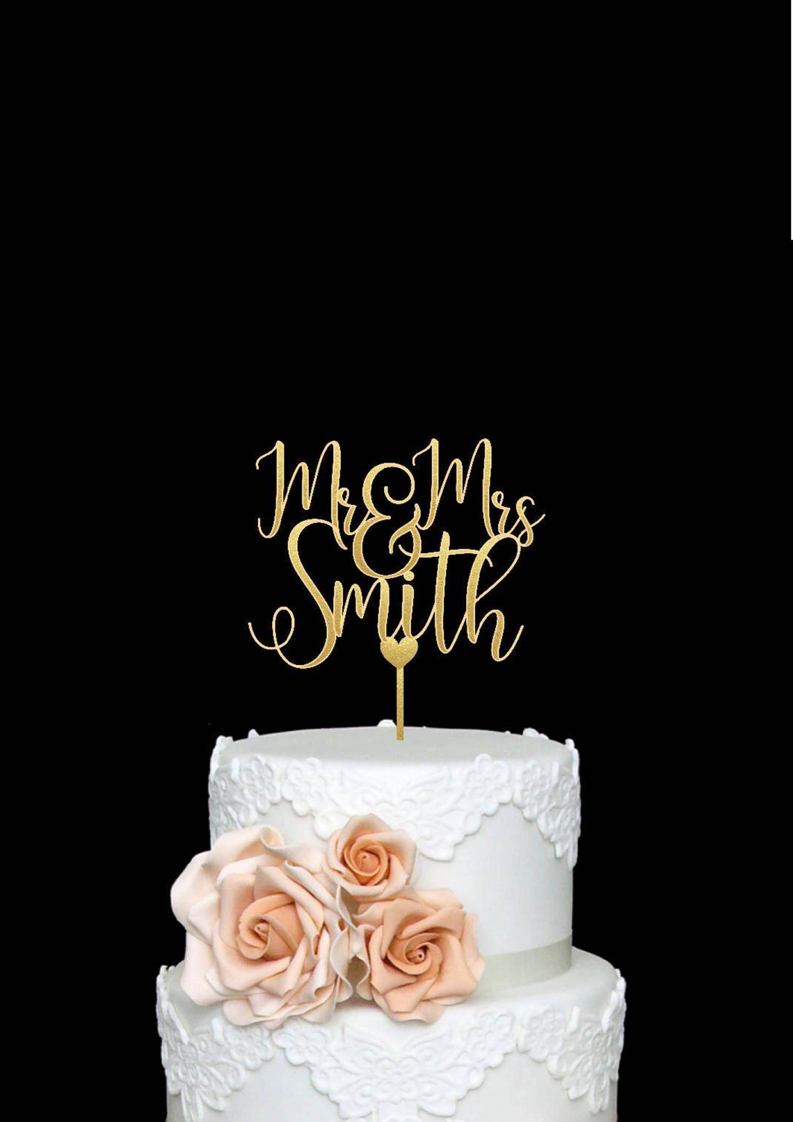 Mr and Mrs Wedding Cake Topper Custom Wedding Cake Topper | Etsy