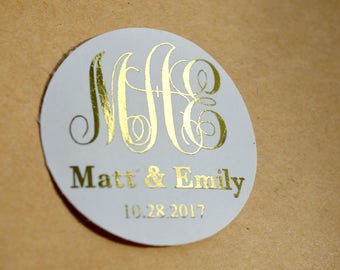 Personalized Wedding Stickers Custom Wedding Stickers Product Labels Simple Thank You Wedding Favors Stickers Gift Packaging Foil Stickers