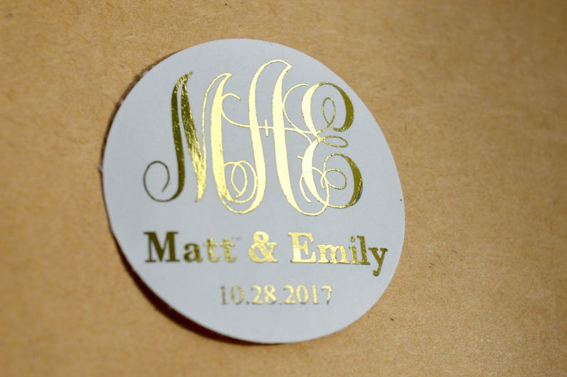 Personalized Wedding Stickers Custom Wedding Stickers Product Labels Simple Thank You Wedding Favors Stickers Gift Packaging Foil Stickers image 1