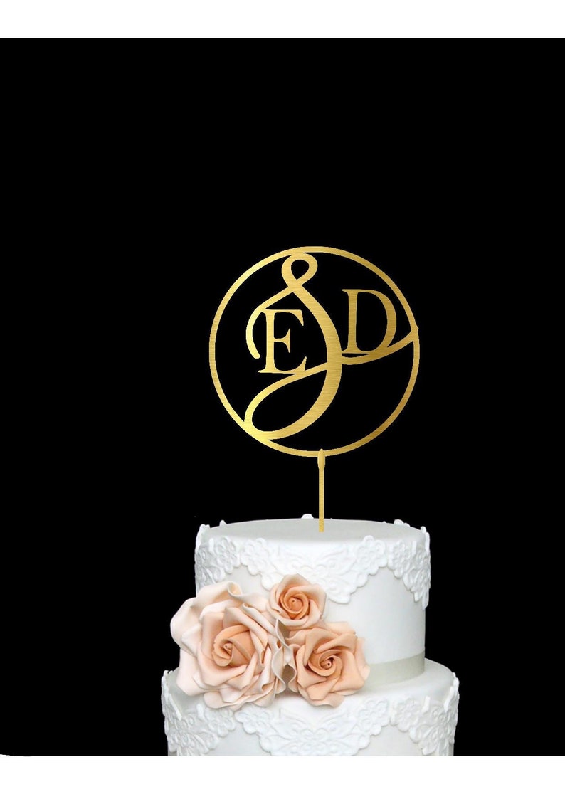 Personalized Monogram Wedding Cake Topper Initial Custom Etsy