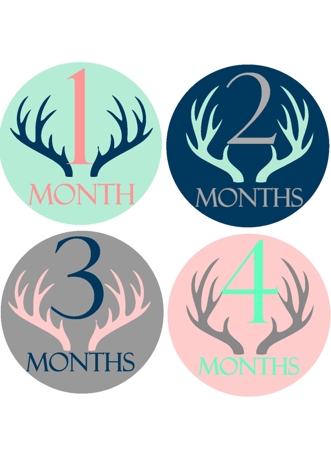 Month Sticker Baby Month Stickers Baby Monthly Stickers Boy Month ...
