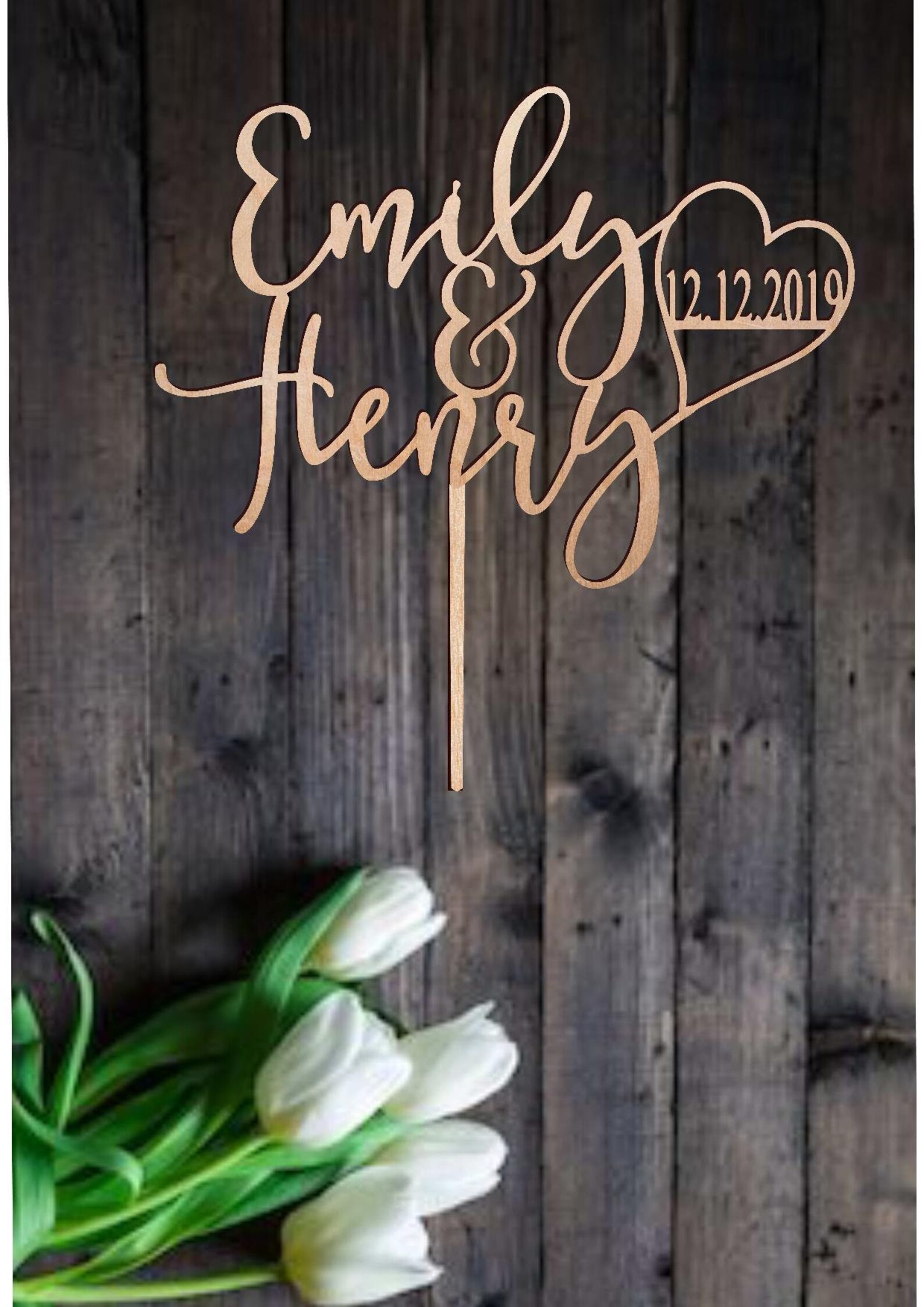 Personalized Names Wedding Cake Topper Custom Calligraphy Etsy