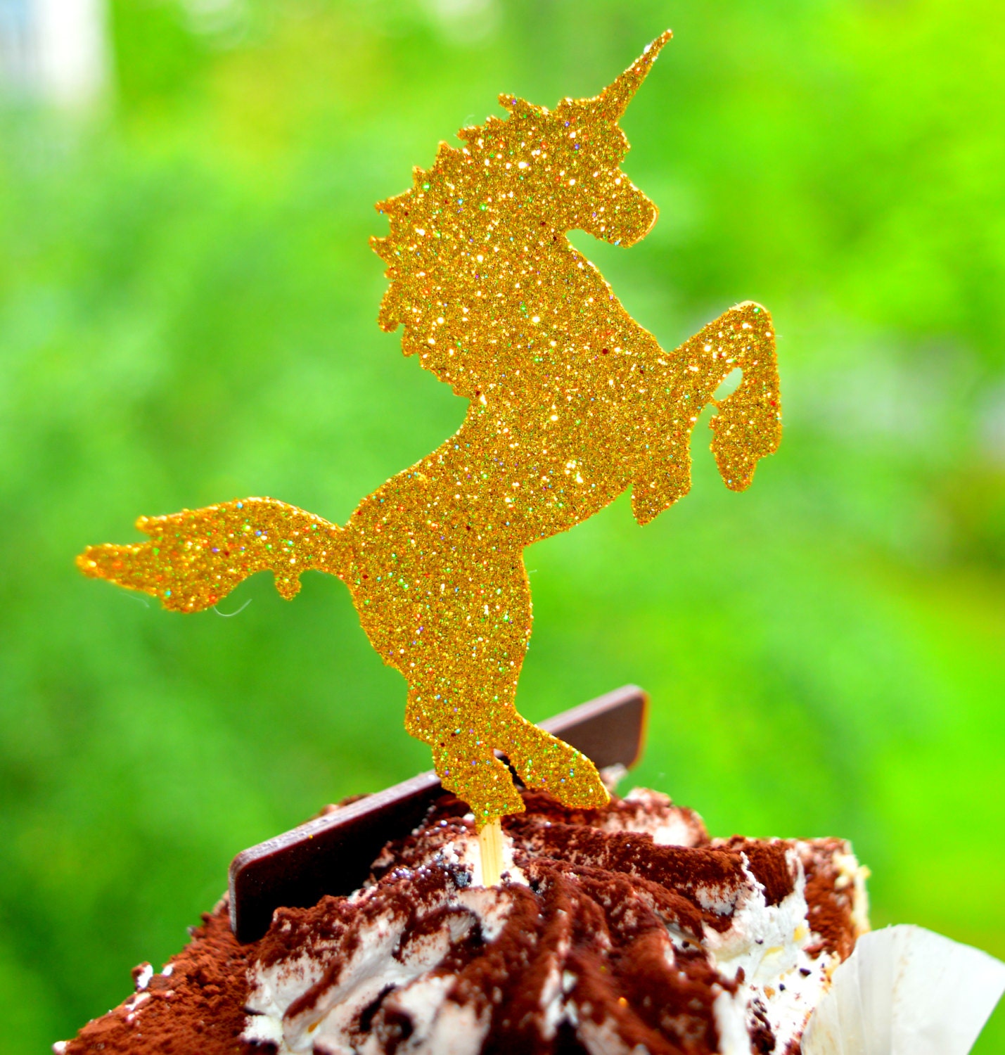 Unicorn Cupcake Toppers Glitter Unicorn Cupcake Toppers Girl Etsy UK
