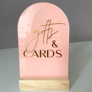 Arch Table Sign Cards & Gifts Modern Wedding Arched Sign Table Sign Custom Wedding Tabletop Gift and Cards Sign Wedding Reception
