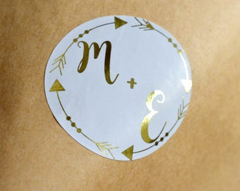 Gepersonaliseerde folietrouwstickers, aangepaste bedanklabels, ronde stickers