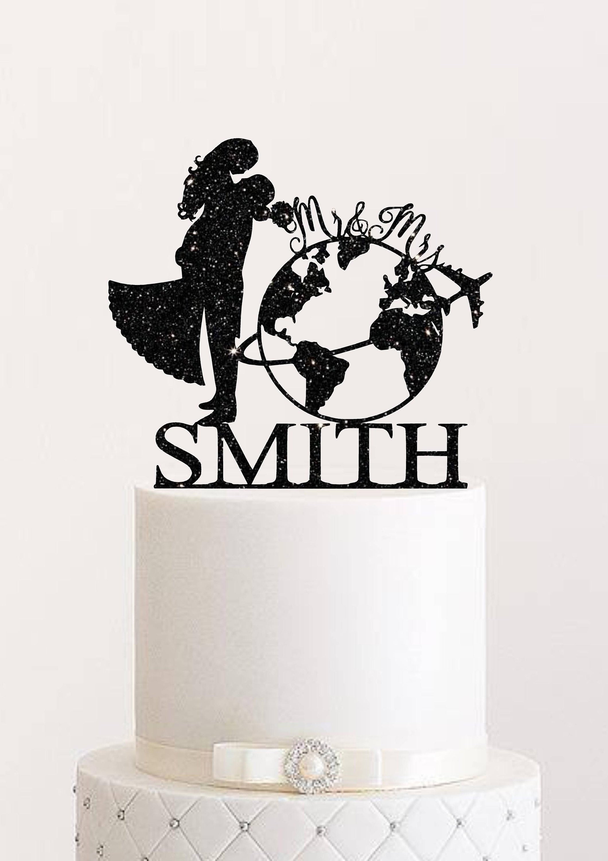 Travel Wedding Cake Topper Personalized Travelling Themed Cake Etsy