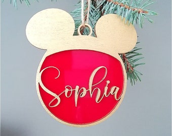 Handing Personalized Christmas Tree Ornament Custom Name Wood  Xmas Decor Gift Bauble Calligraphy Decoration 1st Christmas Gift tags