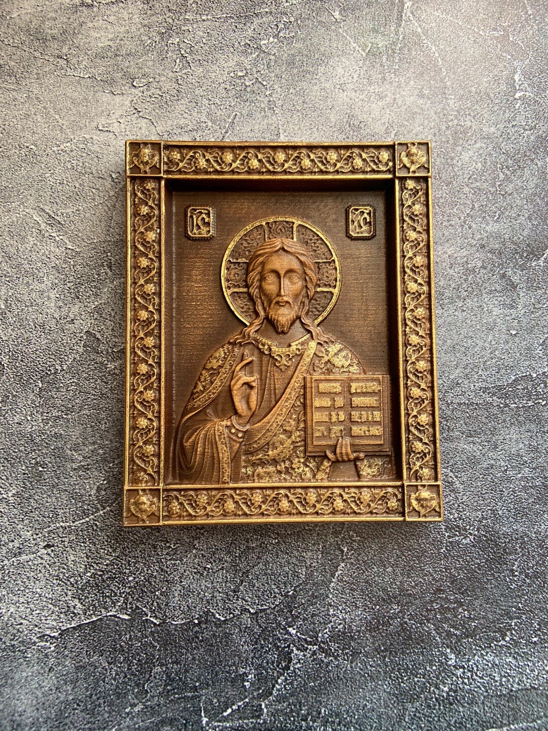 Jesus Christ Wooden Icon, Orthodox Wall Plaque, Religious Wood Art - Etsy