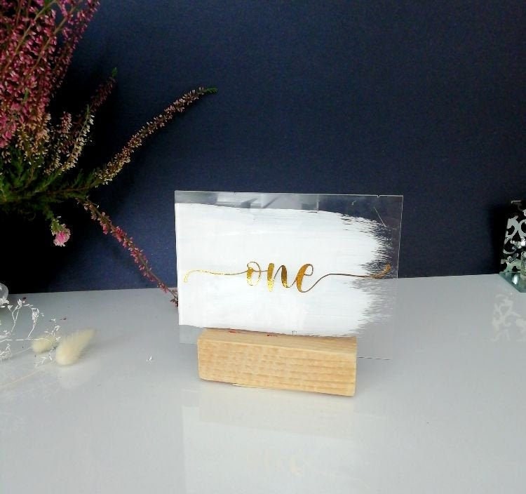 Glass Table Numbers for Wedding Modern Clear Perspex Etsy
