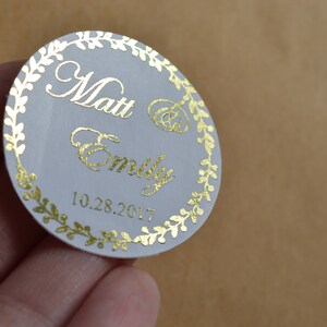 Personalized Wedding Stickers Gift Packaging Foil Stickers  Custom Wedding Stickers Product Labels Simple Thank You Wedding Favors Stickers