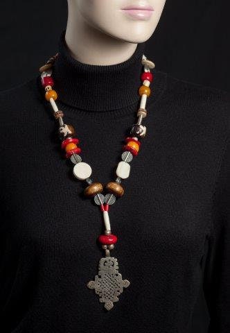 Tribal Dream Hand Cast Coptic Cross Coral Batik Bone Beads - Etsy