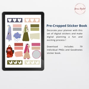 79 Islamic Stickers: Muslimah Digital Planner, Goodnotes (Digital Download) image 3