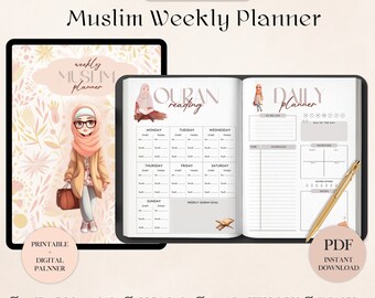 Weekly Muslim Planner: Quran & Salah Tracker (Digital Planner)