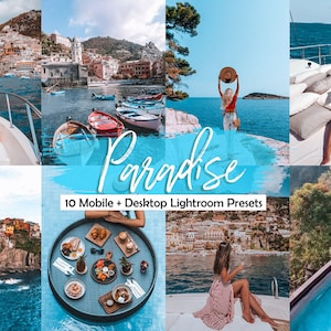 10 Beach lightroom Presets, Summer Preset, Lightroom Blue Water Photo Editing Filter, Ocean Instagram Influencer Tropical Preset