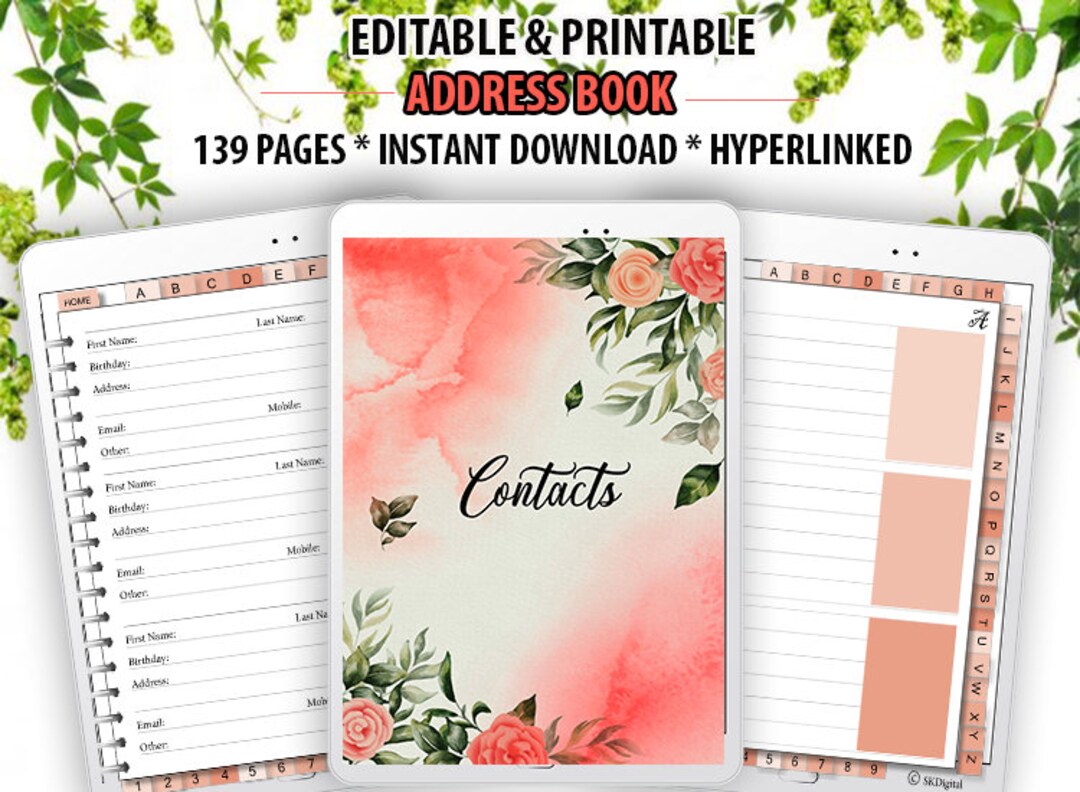 Digital Address Book, Birthday Tracker, Christmas Tracker, Password