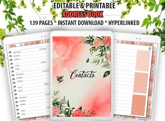 Digital Address Book: Birthday & Christmas Tracker, Password Keeper (PDF)