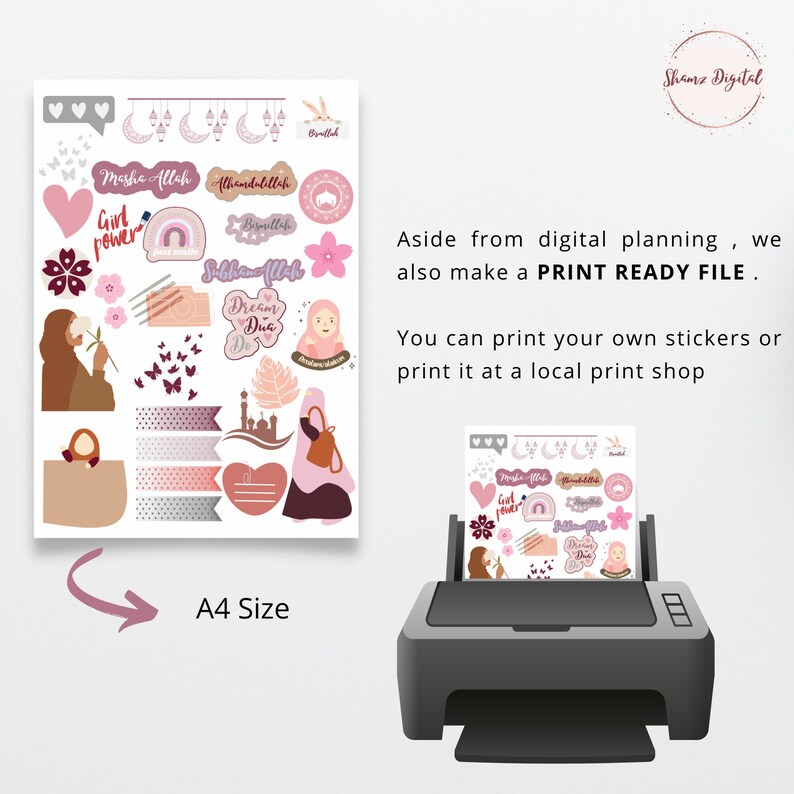 79 Islamic Stickers: Muslimah Digital Planner, Goodnotes (Digital Download) image 5
