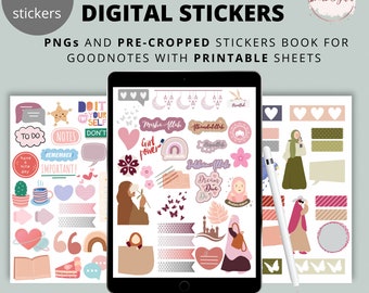 79 Islamic Stickers: Muslimah Digital Planner, Goodnotes (Digital Download)