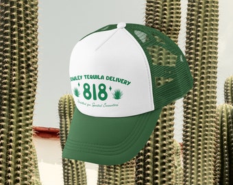 Prénom ou nom personnalisé 818 Tequila Delivery // Casquettes trucker personnalisées Bachelor et Bachelorette