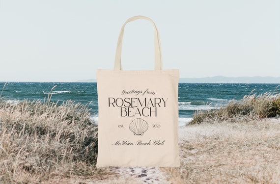 Greetings From the Beach // Custom Bachelorette Beach Club Merch // Lunden  and Olivia Inspired Natural Tote Bag 