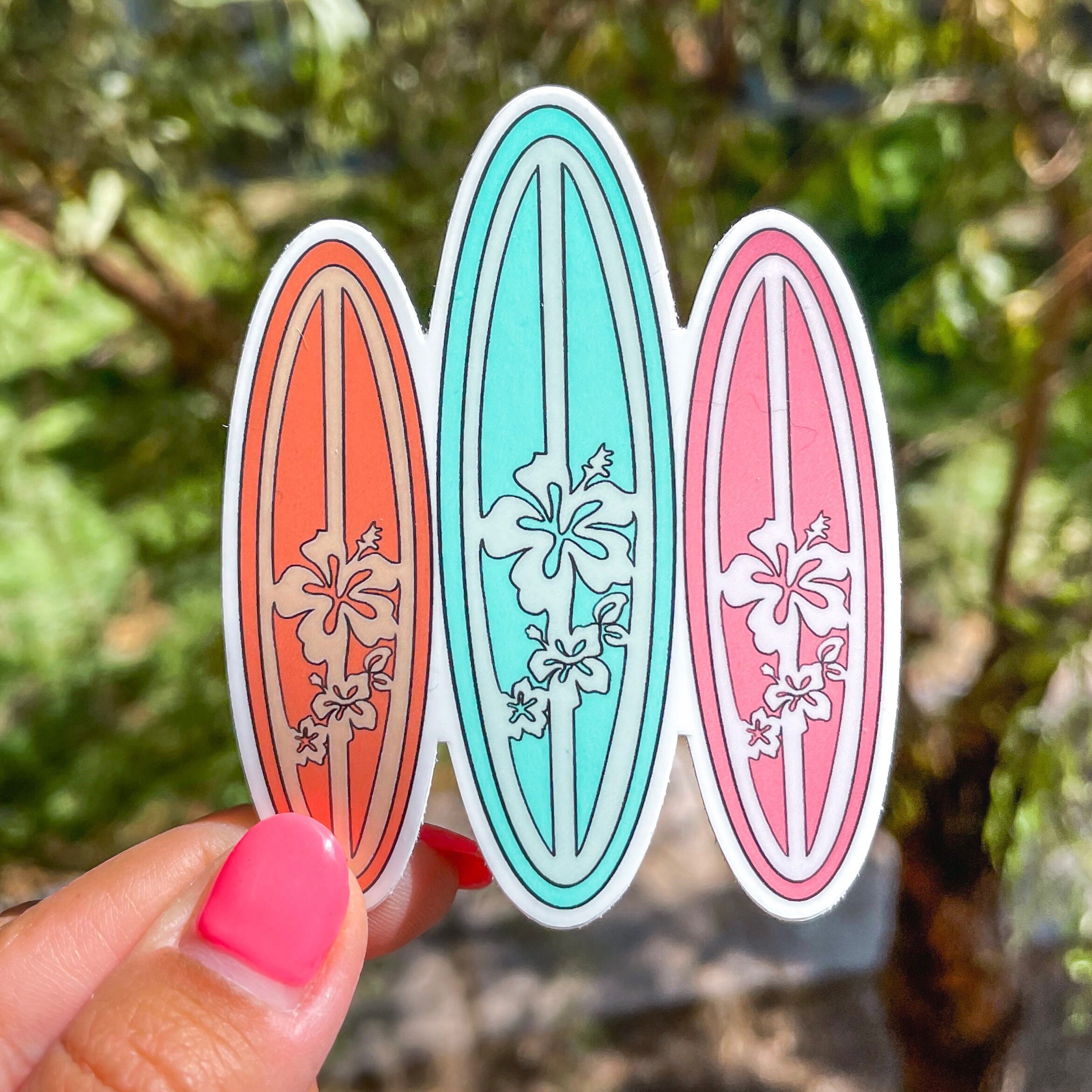 Three Surfboards Sticker / Custom Art Sticker / Made by Bliss Etsy