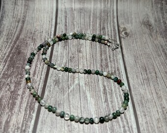 Faye Green fancy jasper and Selenite necklace