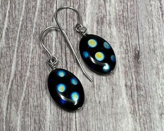 Magnolia Rainbow jet earrings