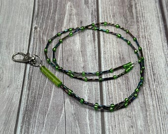 Diana - Rainbow & green lanyard.