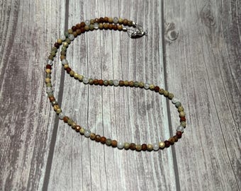 Melinda Impression jasper and Selenite necklace