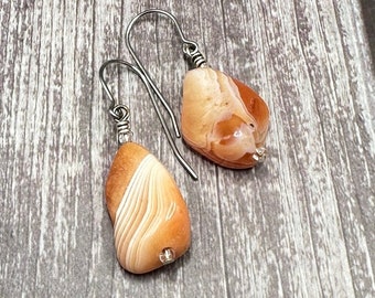 Tangerine - Orange Agate earrings